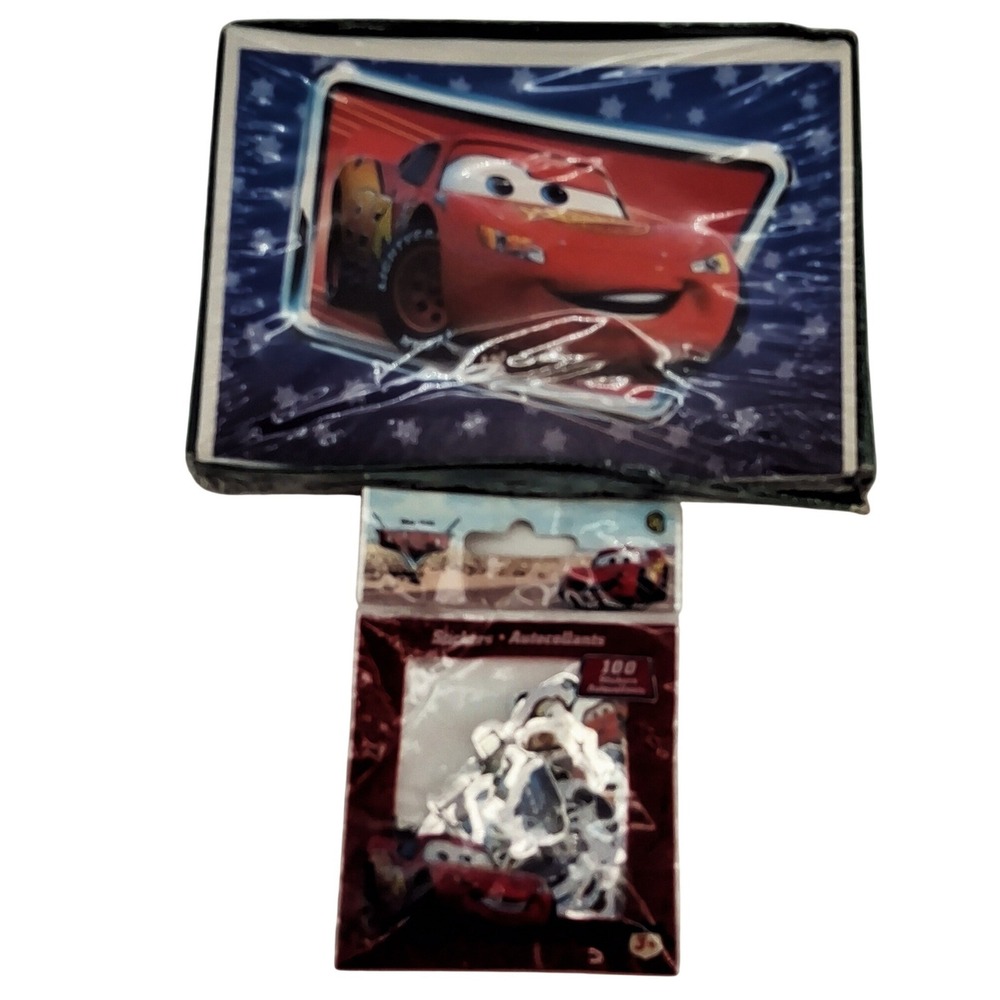 Disney Pixar CARS 10 Holiday Cards W/Envelopes & Stickers Unused Box Is Dented